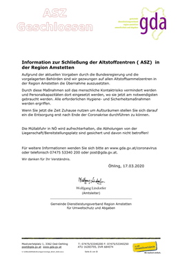 ( ASZ) in Der Region Amstetten