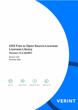 CES Free Or Open Source Licenses Licenses Library Version 15.2 2020R1