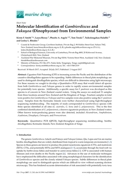 Molecular Identification of Gambierdiscus and Fukuyoa