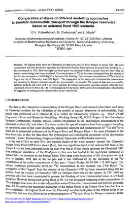 Comparative Analyses of Different Modelling Approaches to Simulate Radionuclide Transport Through the Dnieper Reservoirs Based on Extremal Flood 1999 Scenario