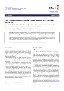 Two Cases of Combined Patellar Tendon Avulsion from the Tibia and Patella