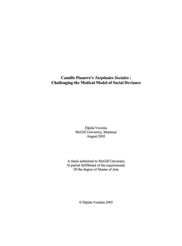 Camille Pissarro's Turpitudes Sociales: Challenging the Medical Model of Social Deviance