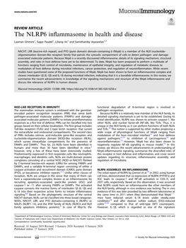 The NLRP6 Inflammasome in Health and Disease