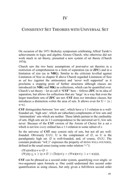 Consistent Set Theories with Universal Set