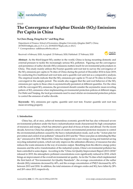 The Convergence of Sulphur Dioxide (SO2) Emissions Per Capita in China