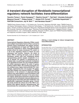 A Transient Disruption of Fibroblastic Transcriptional