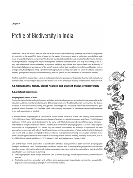 Profile of Biodiversity in India