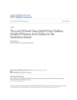 Health of Women and Children in the Sundarbans Islands Bipasha Biswas Eastern Washington University, Bbiswas@Ewu.Edu