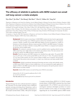 The Efficacy of Afatinib in Patients with HER2 Mutant Non-Small Cell Lung Cancer: a Meta-Analysis