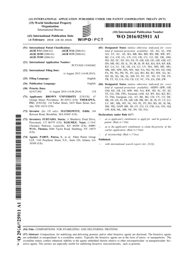 WO 2016/025911 Al 18 February 2016 (18.02.2016)