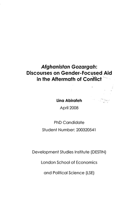 Discourses on Gender-Focused Aid in the Aftermath of Conflict