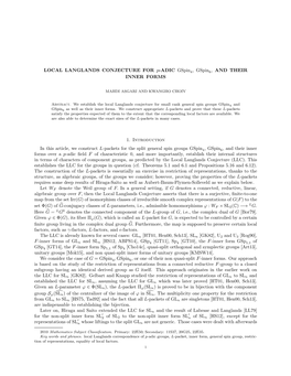 LOCAL LANGLANDS CONJECTURE for P-ADIC Gspin4, Gspin6, and THEIR INNER FORMS