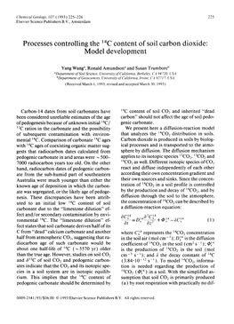 Processes Controlling the 14C Content of Soil Carbon Dioxide: Model Development