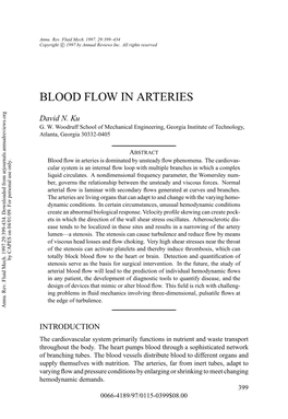 Blood Flow in Arteries