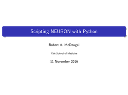 Scripting NEURON with Python