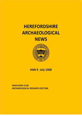 Herefordshire News Sheet Woolhope Club Archaeological Research Section
