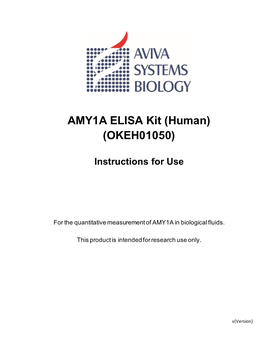AMY1A ELISA Kit (Human) (OKEH01050)