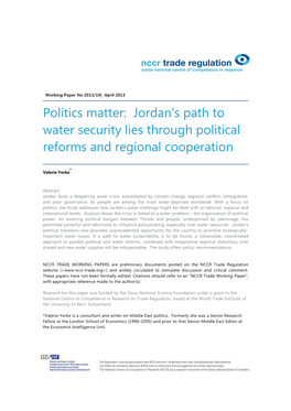 Jordan's Path to Water Security Lies Through Political Reforms And