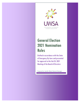 General Election 2021 Nomination Rules