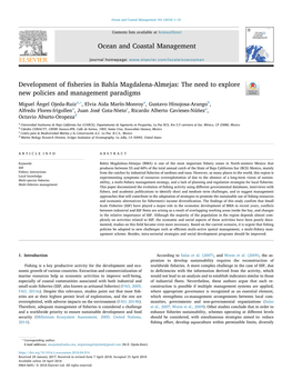 Development of Fisheries in Bahía Magdalena-Almejas the Need To