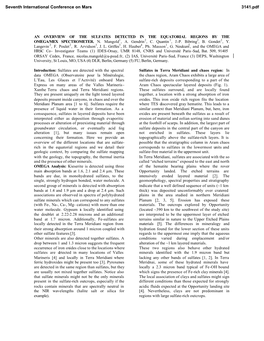 An Overview of the Sulfates Detected in the Equatorial Regions by the Omega/Mex Spectrometer