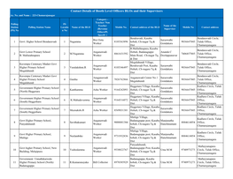 Contact Details of Booth Level Officers Blos and Their Supervisers Ac