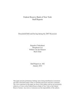 Household Debt and Saving During the 2007 Recession