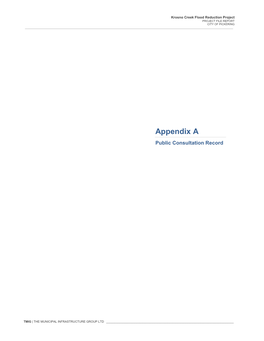 Appendix a Public Consultation Record