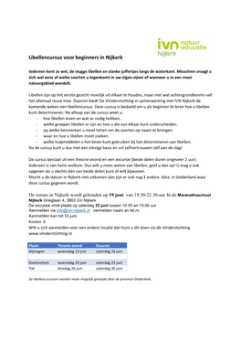 Libellencursus Voor Beginners in Nijkerk