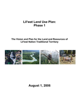 Draft Lil'wat Land Use Plan