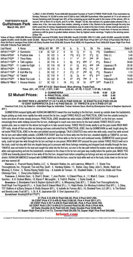 Gulfstream Park $2 Mutuel Prices