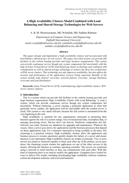 A High Availability Clusters Model Combined with Load Balancing and Shared Storage Technologies for Web Servers