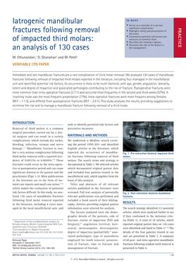 Iatrogenic Mandibular Fractures Following Removal of Impacted Third