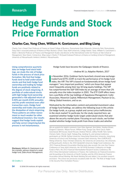 Hedge Funds and Stock Price Formation