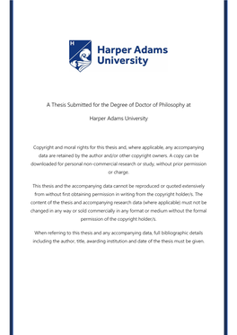 A Thesis Submitted for the Degree of Doctor of Philosophy at Harper