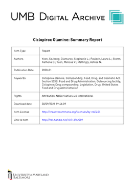 Ciclopirox Olamine: Summary Report