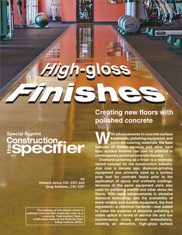 High-Gloss Finishes, Creating New Floors with Polished Concrete