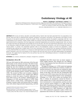 Evolutionary Virology at 40