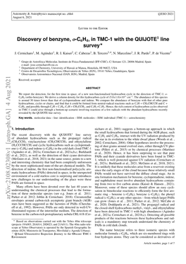 Discovery of Benzyne, O-C6H4, in TMC-1 with the QUIJOTE Line Survey? J