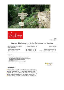 Journal D'information No 55, Printemps 2019