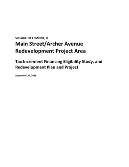 Main Street/Archer Avenue Redevelopment Project Area