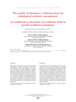 A Reflection from the Pedagogical Academic Management