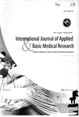 International Journal of Applied Basic Medical Research