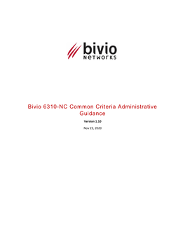 Bivio 6310-NC Common Criteria Administrative Guidance