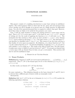 Multilinear Algebra