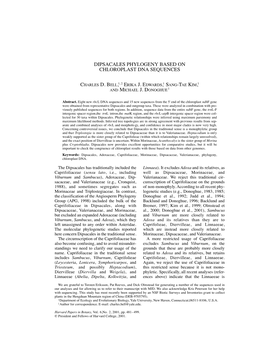 Dipsacales Phylogeny Based on Chloroplast Dna Sequences