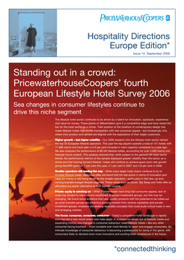 Pricewaterhousecoopers' Fourth European Lifestyle