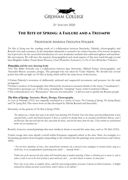 The Rite of Spring: a Failure and a Triumph