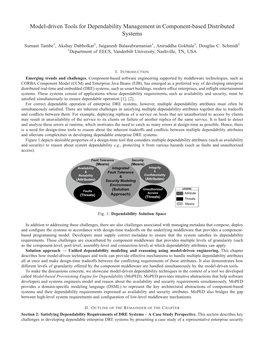 Model-Driven Tools for Dependability Management in Component-Based Distributed Systems