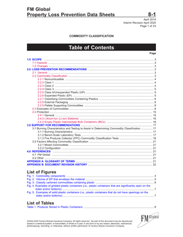 DS 8-1 Commodity Classification (Data Sheet)